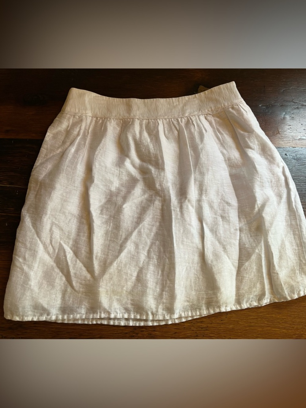 LOFT White A-Line Linen Skirt